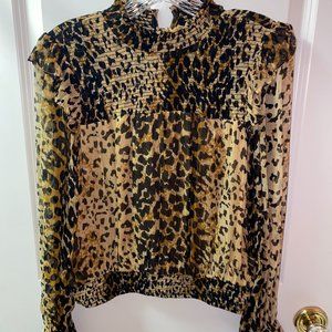 Free People cheetah print blouse
